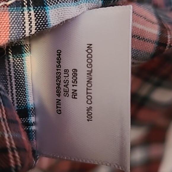 ROEBUCK & CO. MENS BIG AND TALL SHORT SLEEVE FRONT SNAP RED PLAID SHIRT SIZE XXL - Picture 8 of 8